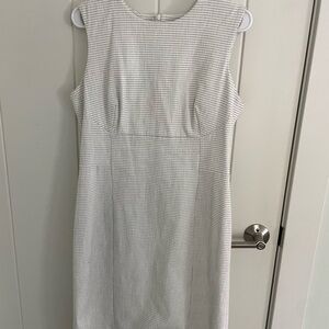 MM Lafleur Ivory and Black Dotted Sheath Dress